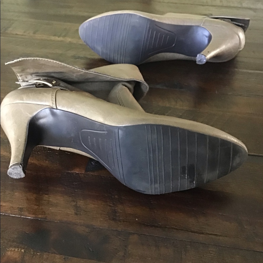 Jessica Taupe Booties - Gold buckle on side - Picture 7 of 8